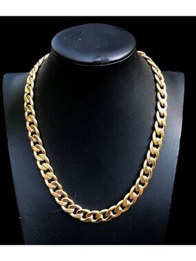 Vintage Napier Gold Tone Chunky Curb Chain Necklace 18" Pat 4774743 Heavy